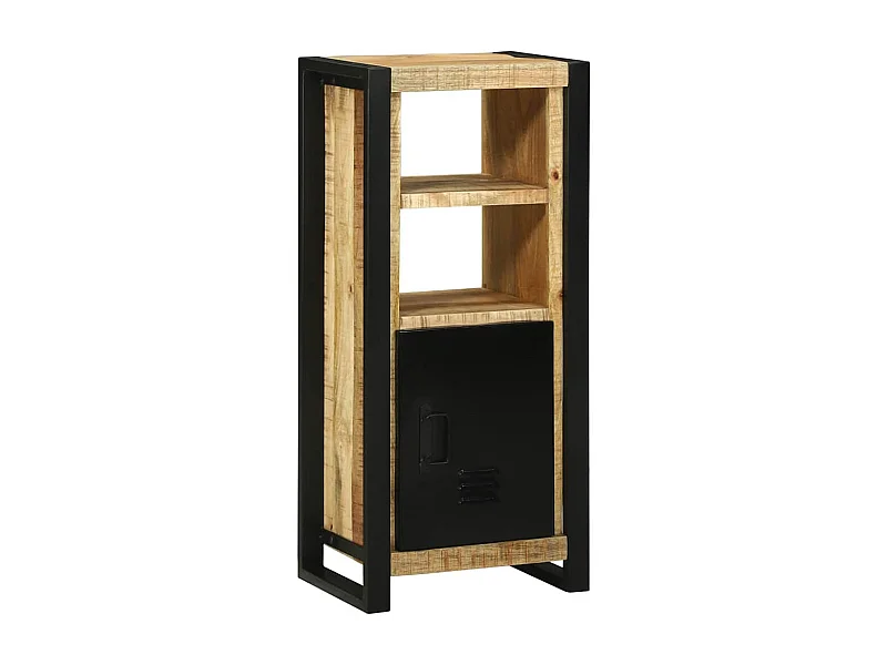 Mobiletto da Bagno con porta Marrone Legno massello di mango