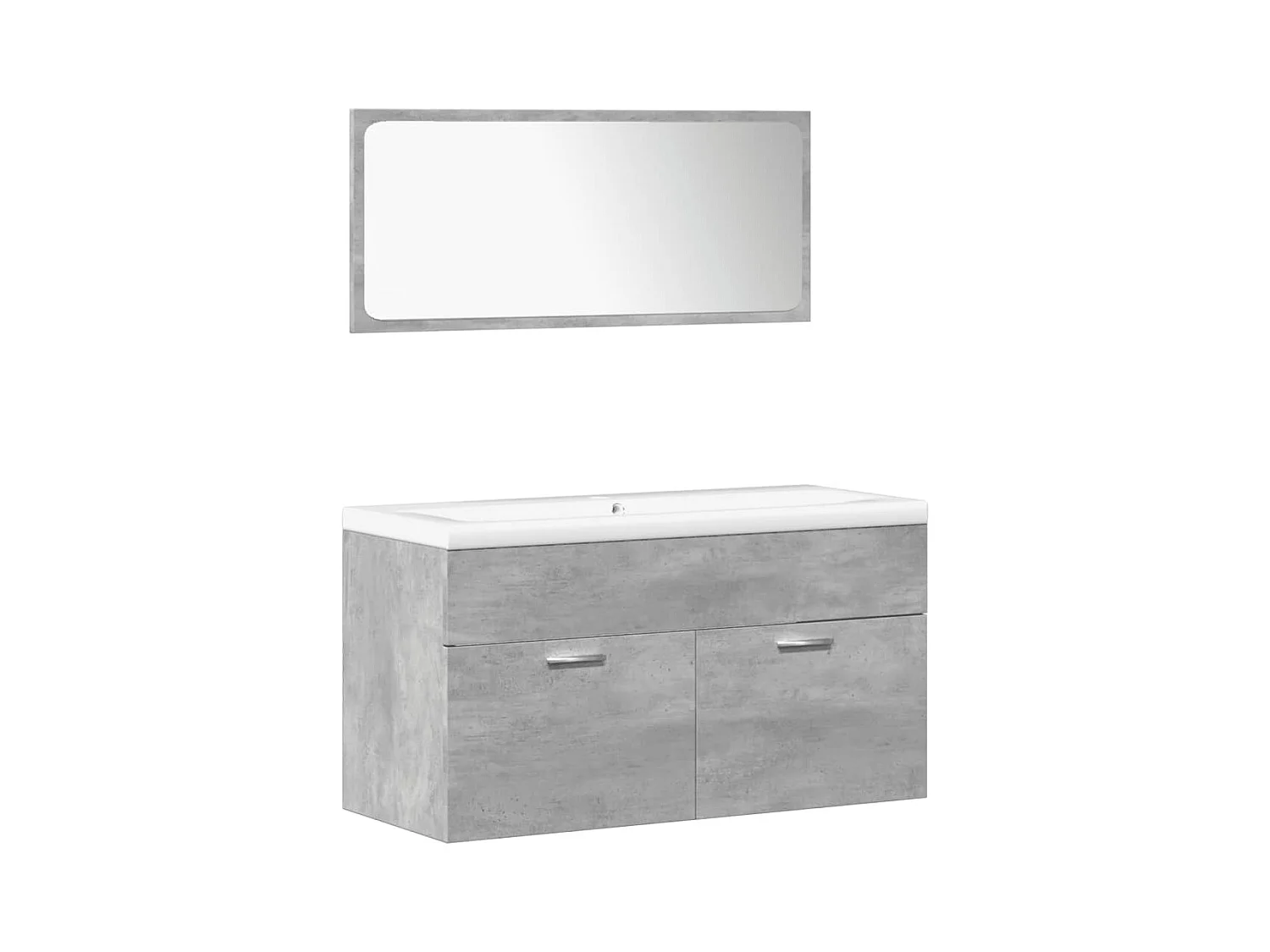 5-delige Badkamermeubelset bewerkt hout betongrijs