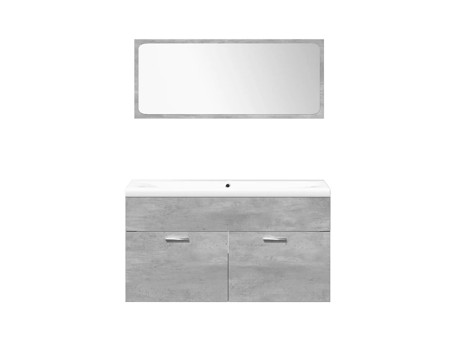 5-delige Badkamermeubelset bewerkt hout betongrijs