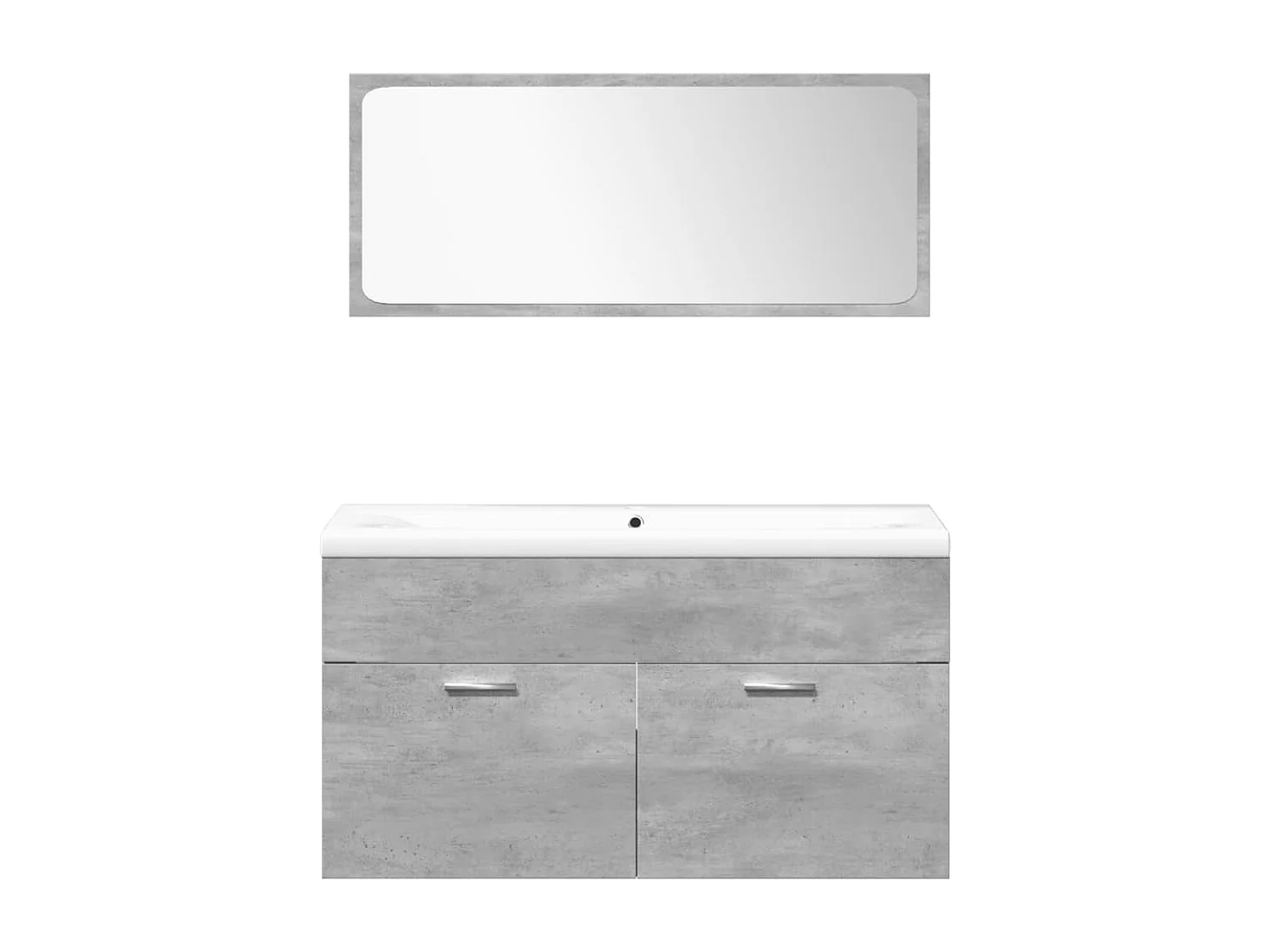 Set Mobili da Bagno 5 pz Grigio Cemento in Legno Multistrato