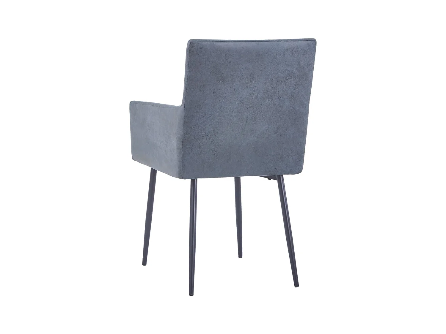 Esszimmerstühle mit Armlehnen 2 Stk. Grau Wildleder-Optik