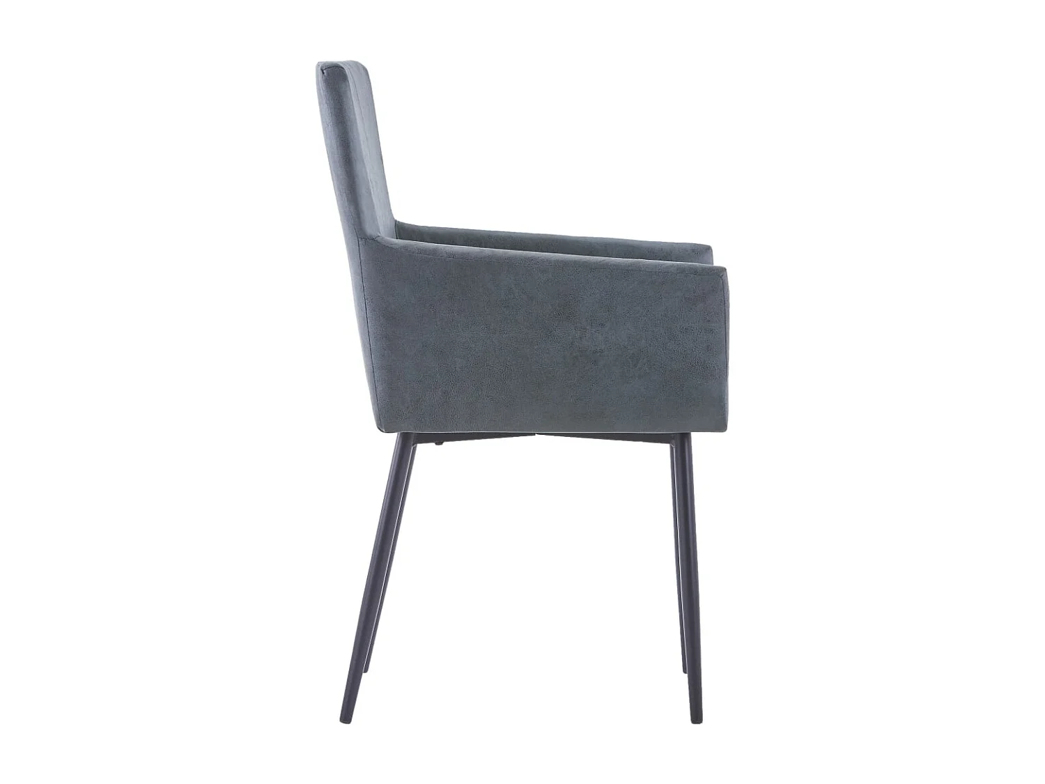 Chaises à manger et accoudoirs lot de 2 gris similicuir daim