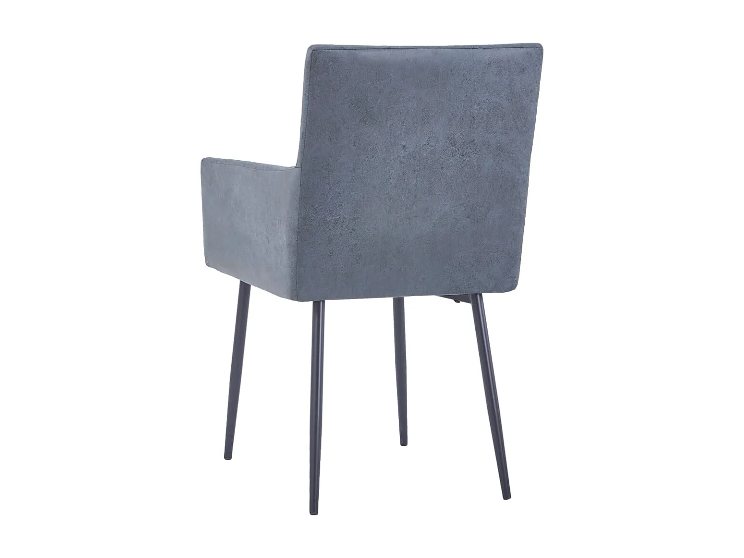 Chaises à manger et accoudoirs lot de 2 gris similicuir daim