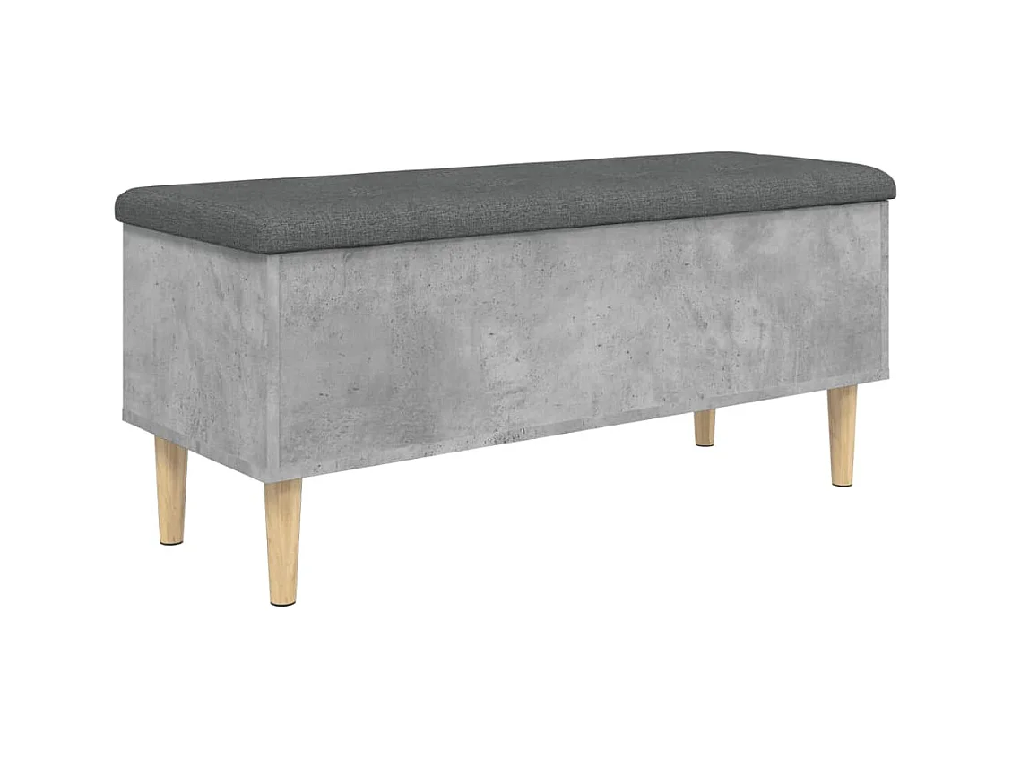 Banc de rangement gris béton 102x42x46 cm bois d'ingénierie
