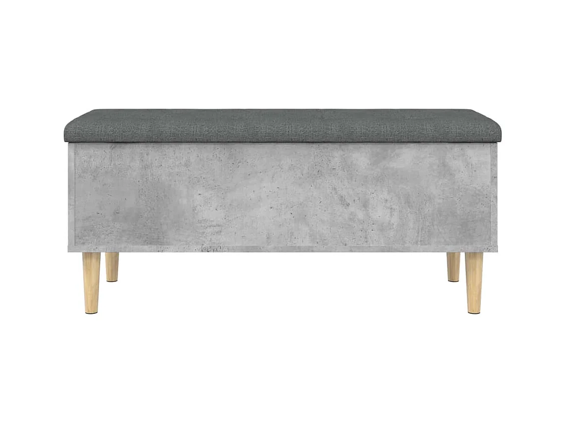 Banc de rangement gris béton 102x42x46 cm bois d'ingénierie