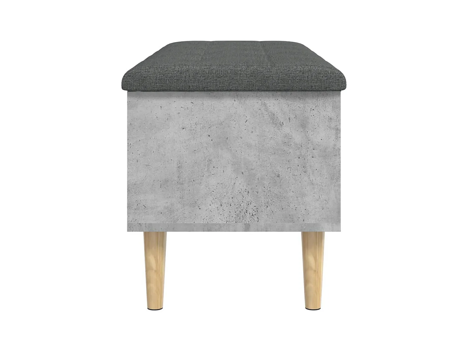 Banc de rangement gris béton 102x42x46 cm bois d'ingénierie