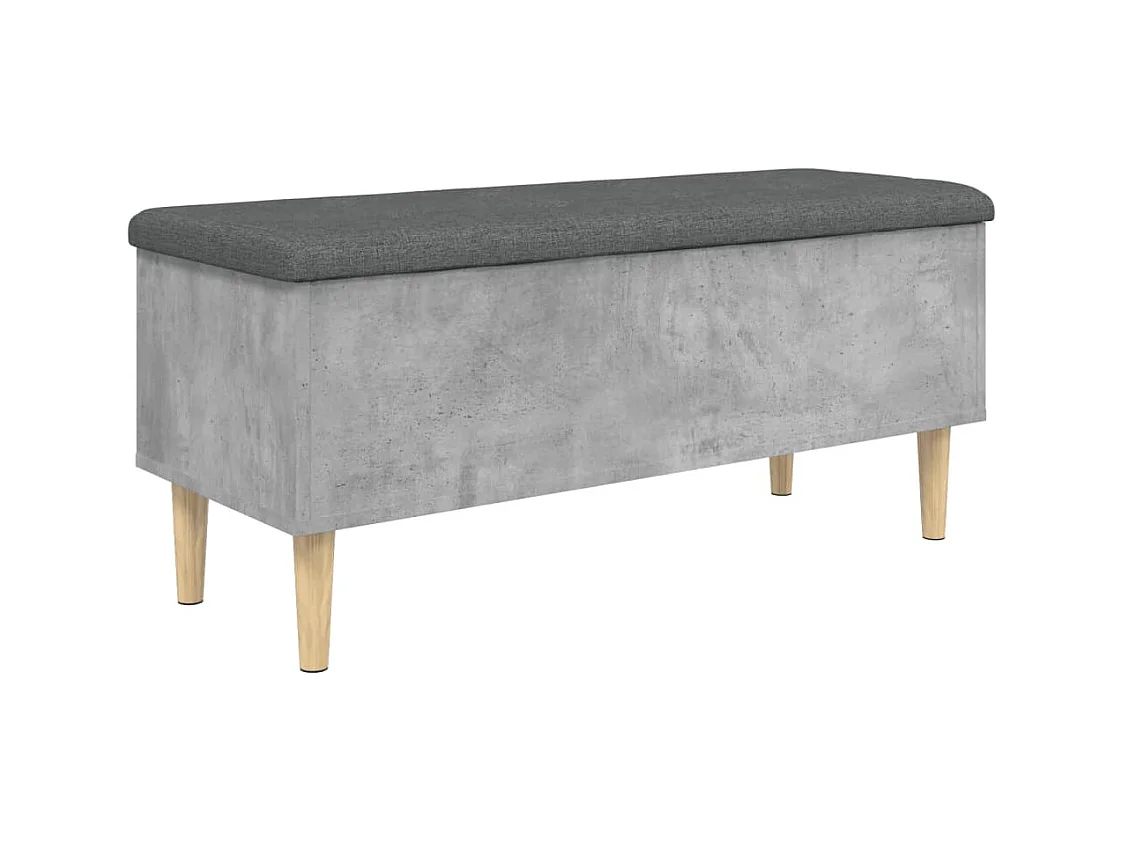 Banc de rangement gris béton 102x42x46 cm bois d'ingénierie