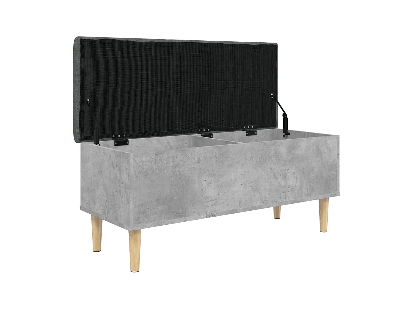 Banc de rangement gris béton 102x42x46 cm bois d'ingénierie