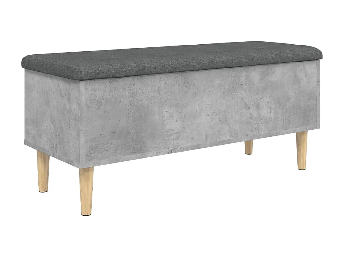 Banc de rangement gris béton 102x42x46 cm bois d'ingénierie