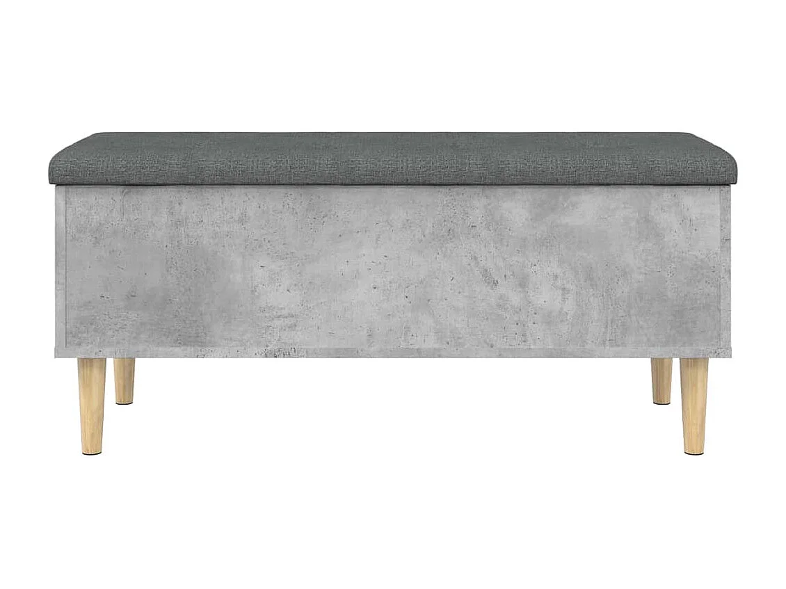 Banc de rangement gris béton 102x42x46 cm bois d'ingénierie