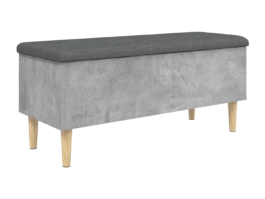 Banc de rangement gris béton 102x42x46 cm bois d'ingénierie