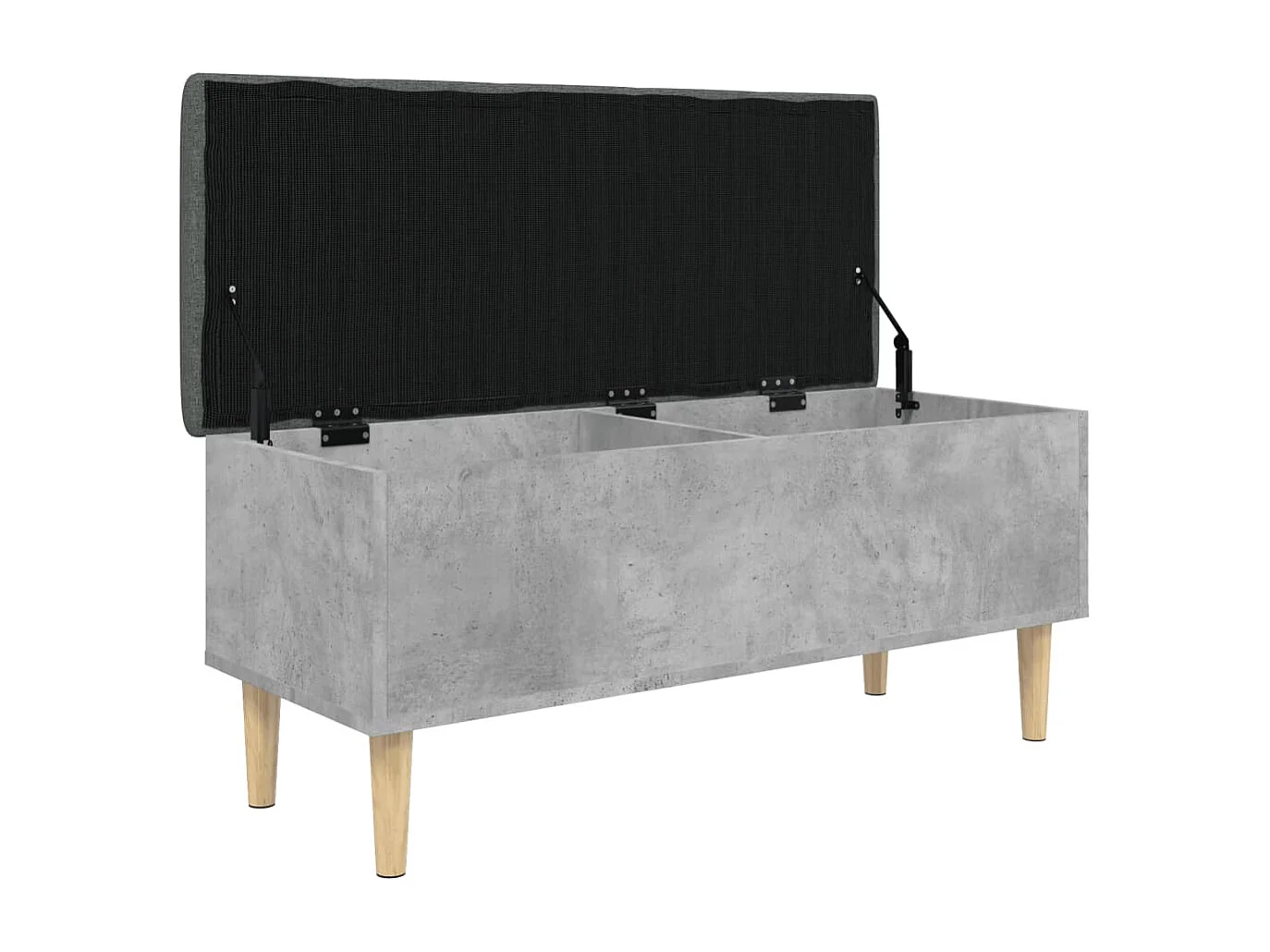Banc de rangement gris béton 102x42x46 cm bois d'ingénierie