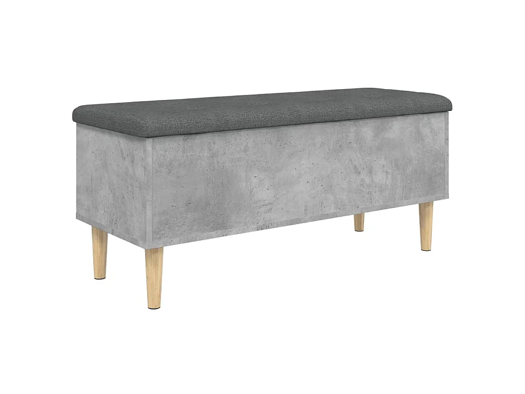 Banc de rangement gris béton 102x42x46 cm bois d'ingénierie