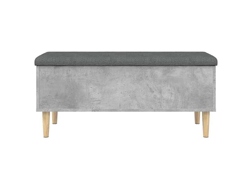 Banc de rangement gris béton 102x42x46 cm bois d'ingénierie