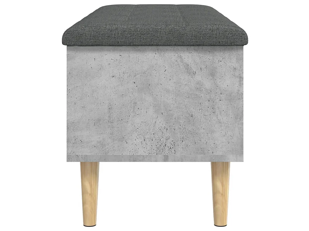Banc de rangement gris béton 102x42x46 cm bois d'ingénierie