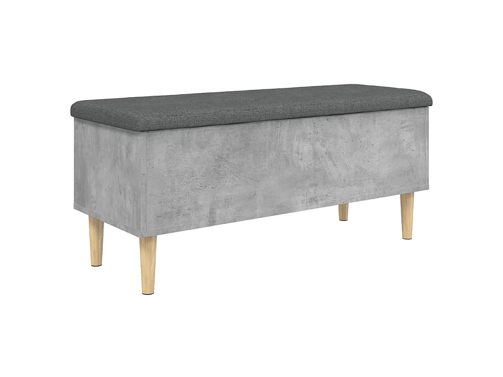 Banc de rangement gris béton 102x42x46 cm bois d'ingénierie