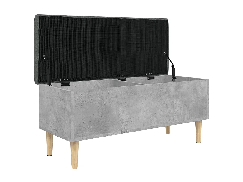 Banc de rangement gris béton 102x42x46 cm bois d'ingénierie