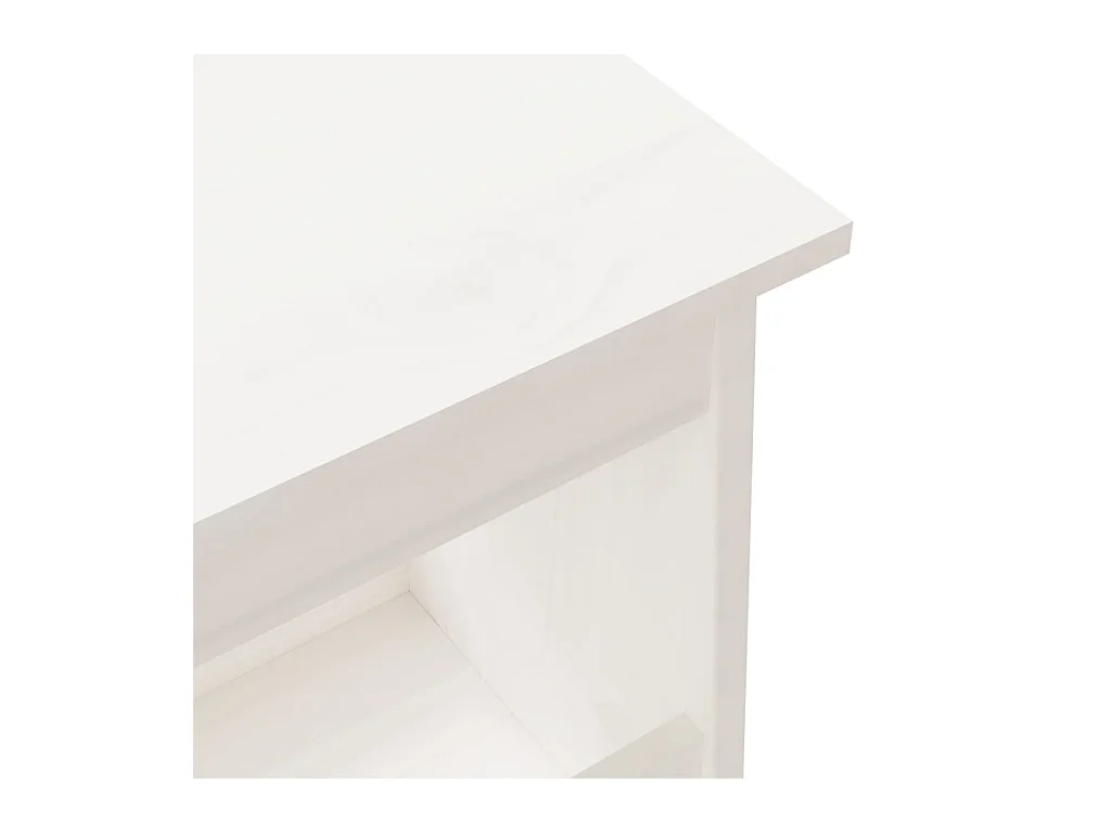 Banc d'entrée blanc 160x28x45 cm bois de pin massif