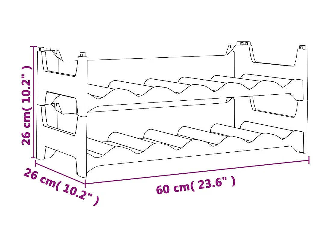 Weinregal für 12 Flaschen PP Stapelbar