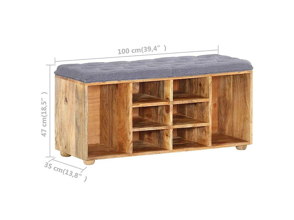 Flurbank 100×35×47 cm Mango Massivholz