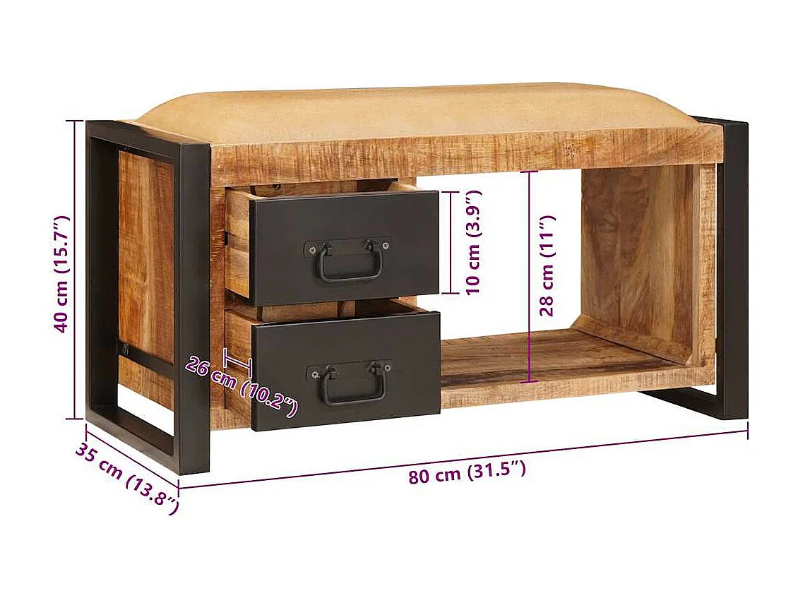 Panchina da Stoccaggio Marrone Legno massello di mango