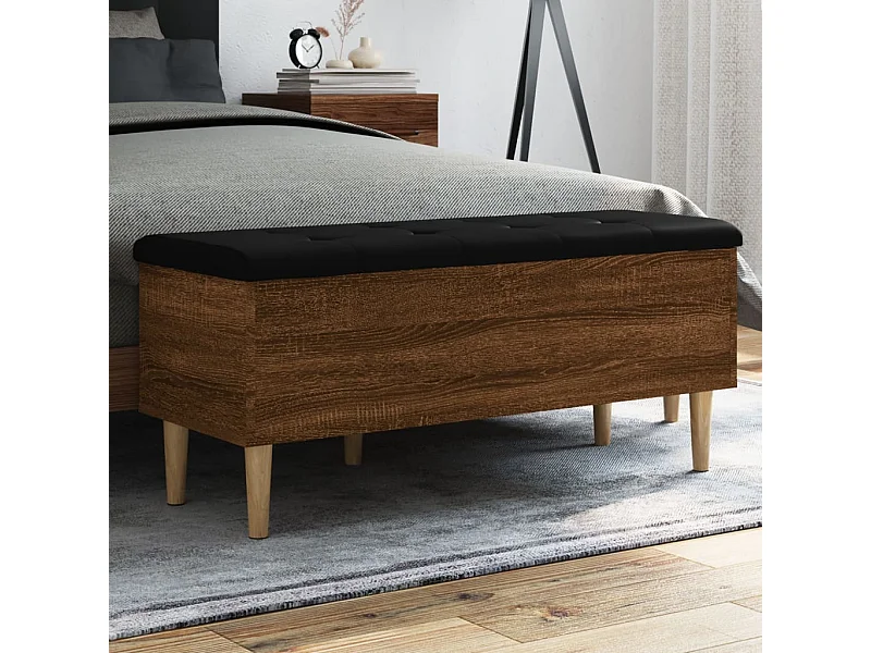 Sitzbank mit Stauraum Braun Eichen-Optik 102x42x46 cm