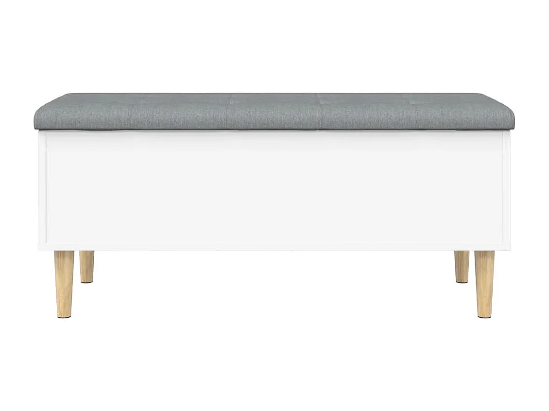 Sitzbank mit Stauraum Weiß 102x42x46 cm Holzwerkstoff