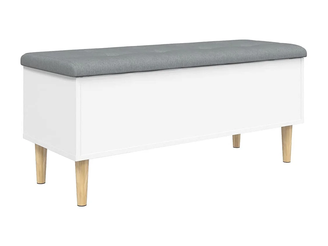 Sitzbank mit Stauraum Weiß 102x42x46 cm Holzwerkstoff