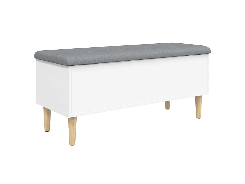 Banc de rangement blanc 102x42x46 cm bois d'ingénierie