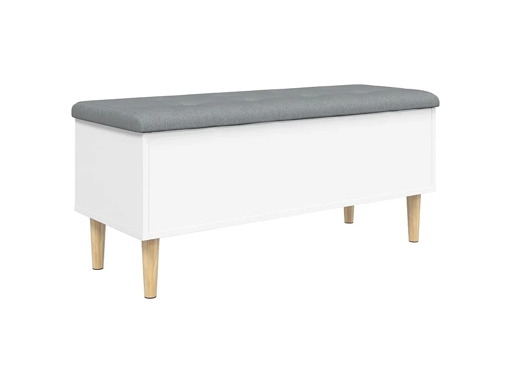 Banc de rangement blanc 102x42x46 cm bois d'ingénierie