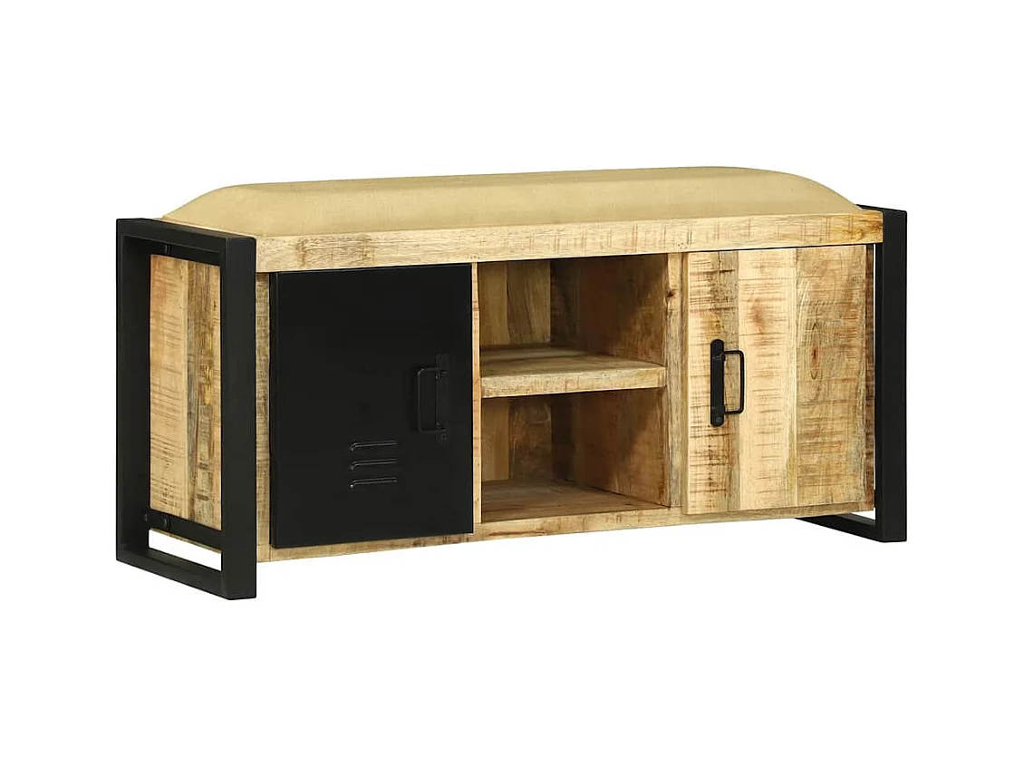 Bankschrank Braun 100 x 35 x 50 cm Massivholz Mango