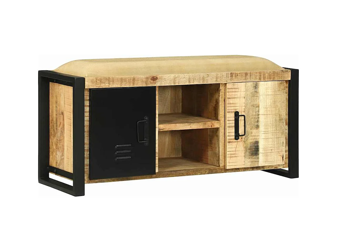 Bankschrank Braun 100 x 35 x 50 cm Massivholz Mango