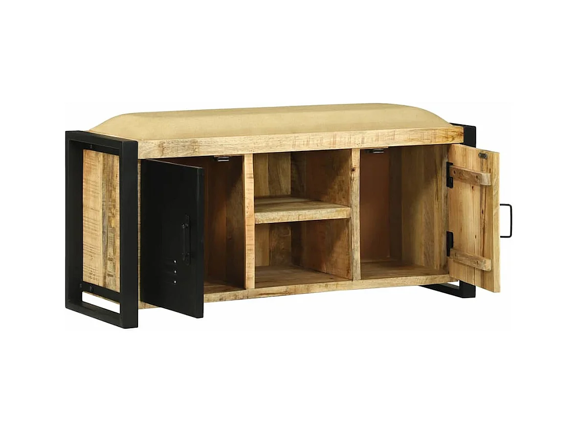 Bankschrank Braun 100 x 35 x 50 cm Massivholz Mango