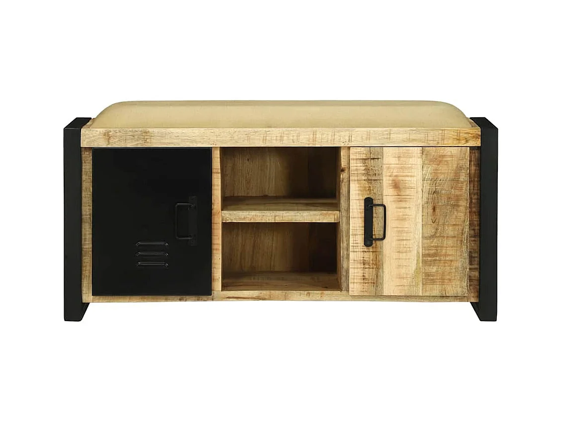Bankschrank Braun 100 x 35 x 50 cm Massivholz Mango