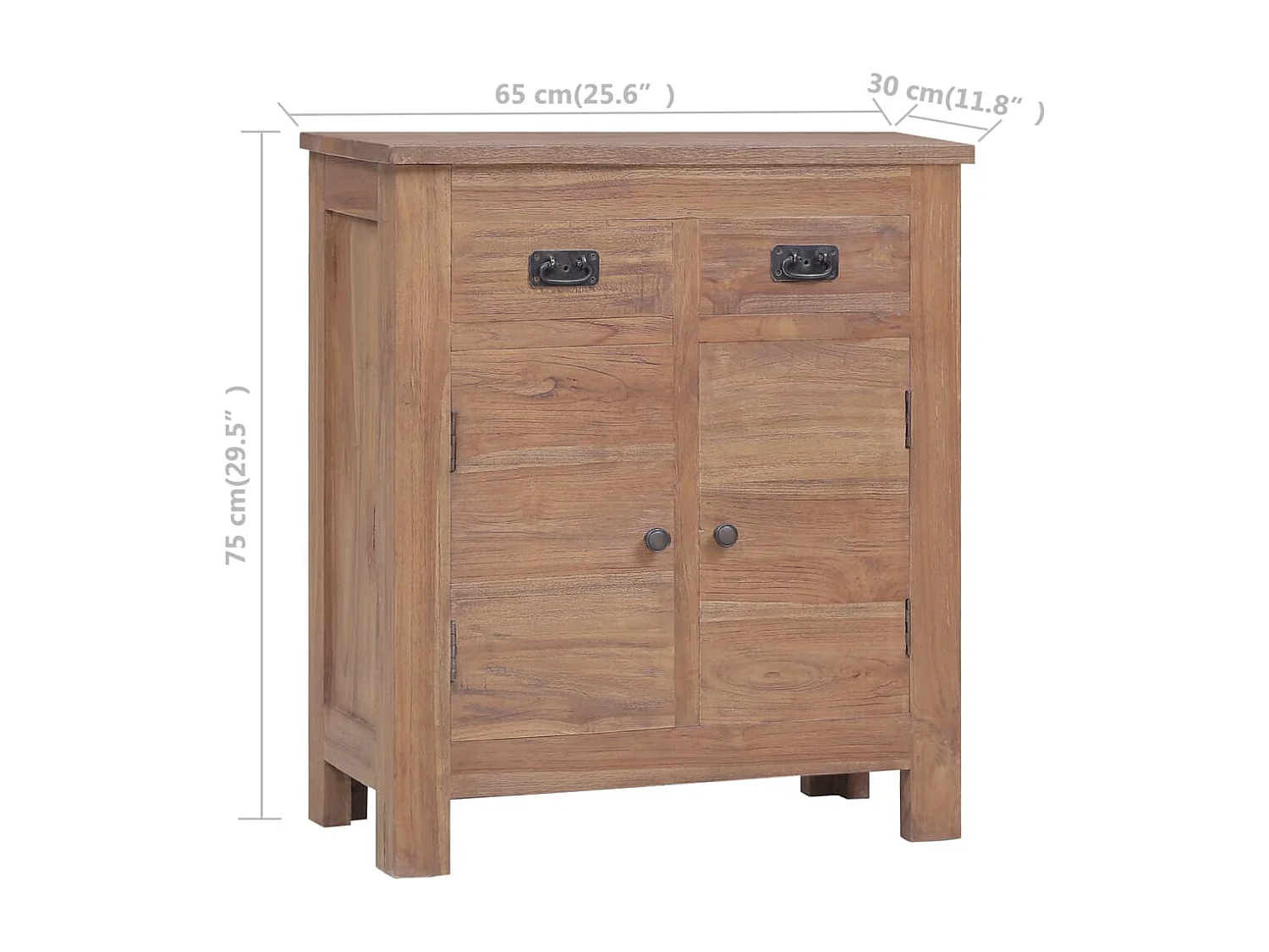 Credenza 65x30x75 cm in Legno Massello di Teak