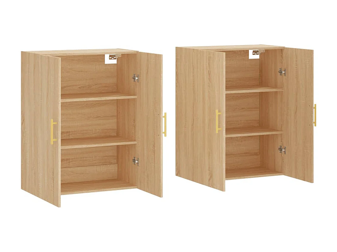 Armoires murales 2 pcs chêne sonoma 69,5x34x90 cm