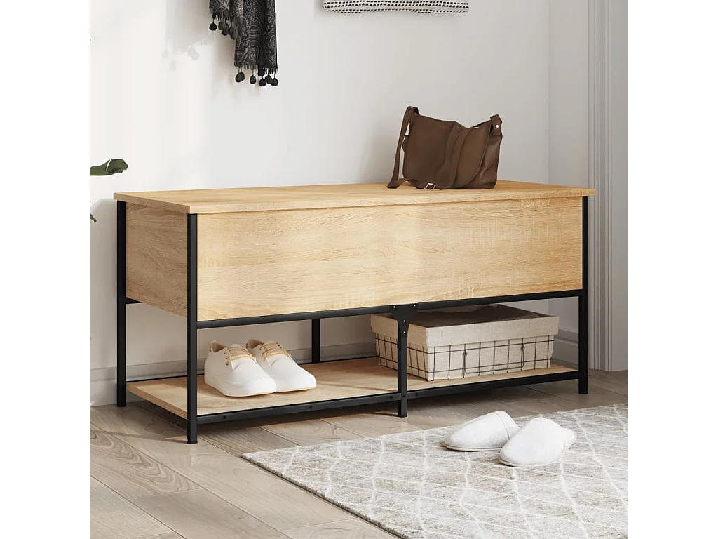 Sitzbank mit Stauraum Sonoma-Eiche 100x42,5x47 cm Holzwerkstoff