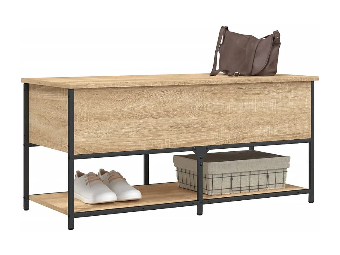 Sitzbank mit Stauraum Sonoma-Eiche 100x42,5x47 cm Holzwerkstoff