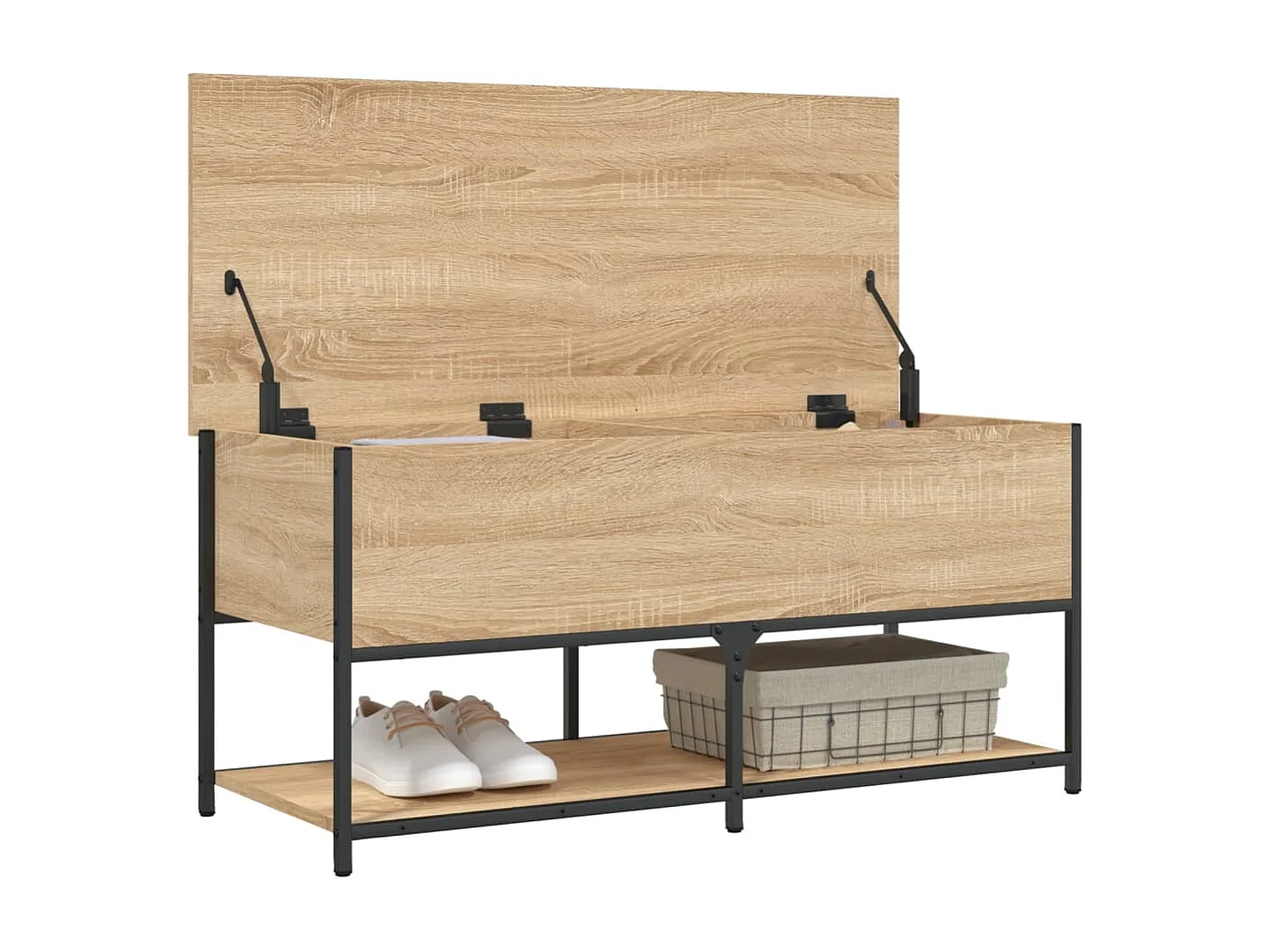 Sitzbank mit Stauraum Sonoma-Eiche 100x42,5x47 cm Holzwerkstoff