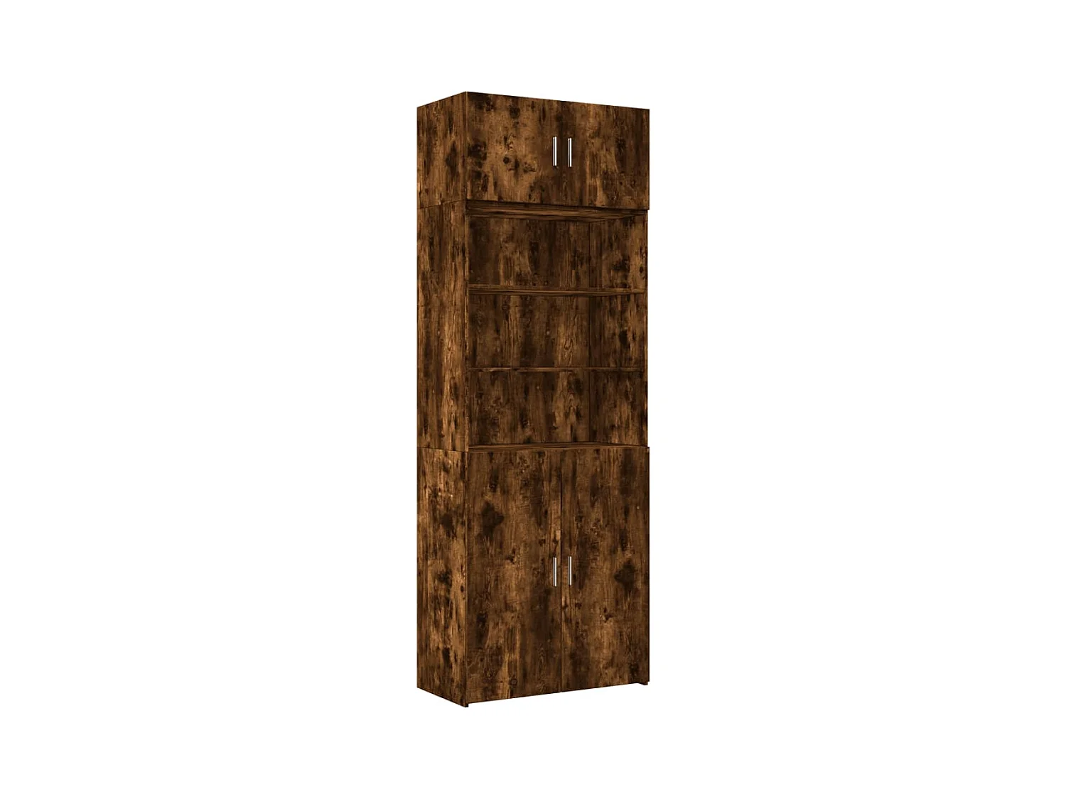 Armoire de rangement chêne fumé 80x42,5x225cm bois d'ingénierie