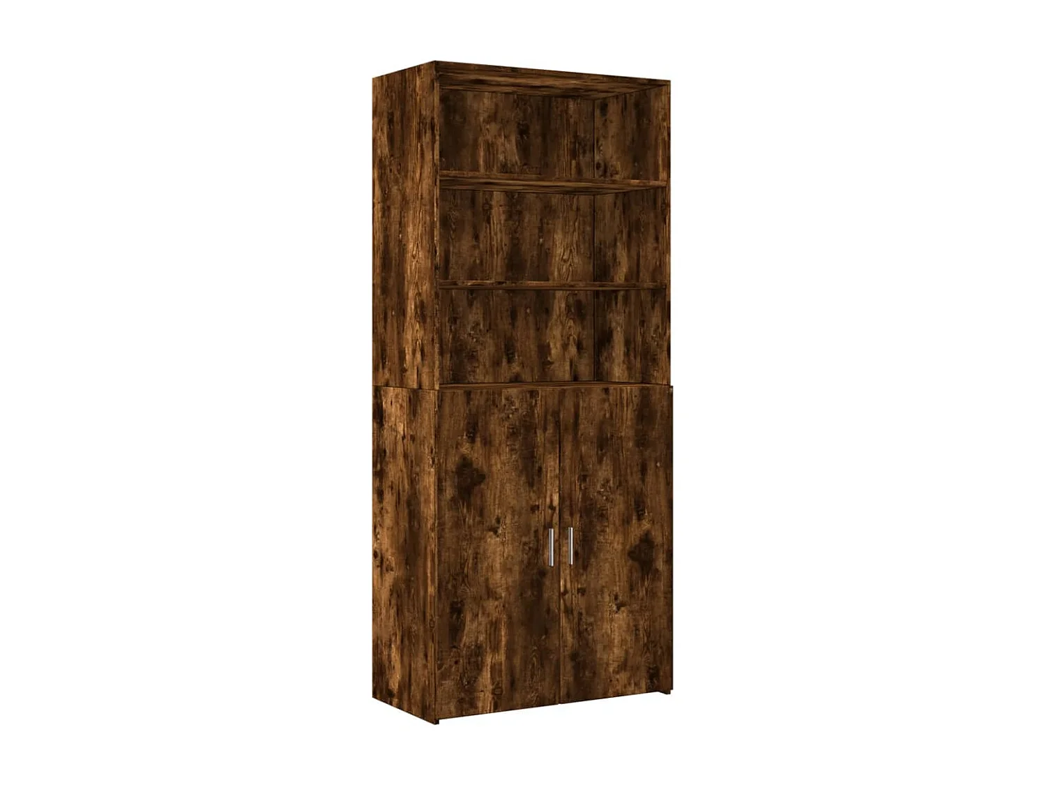 Armoire de rangement chêne fumé 80x42,5x225cm bois d'ingénierie