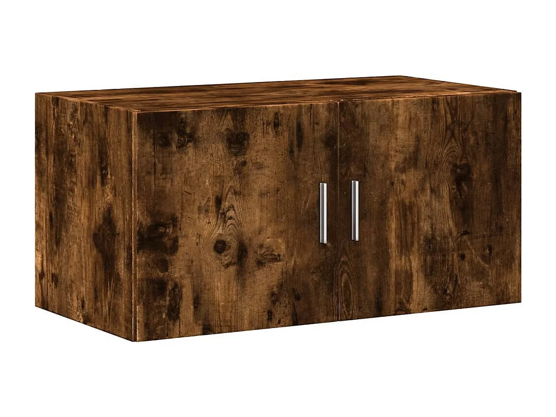 Armoire de rangement chêne fumé 80x42,5x225cm bois d'ingénierie