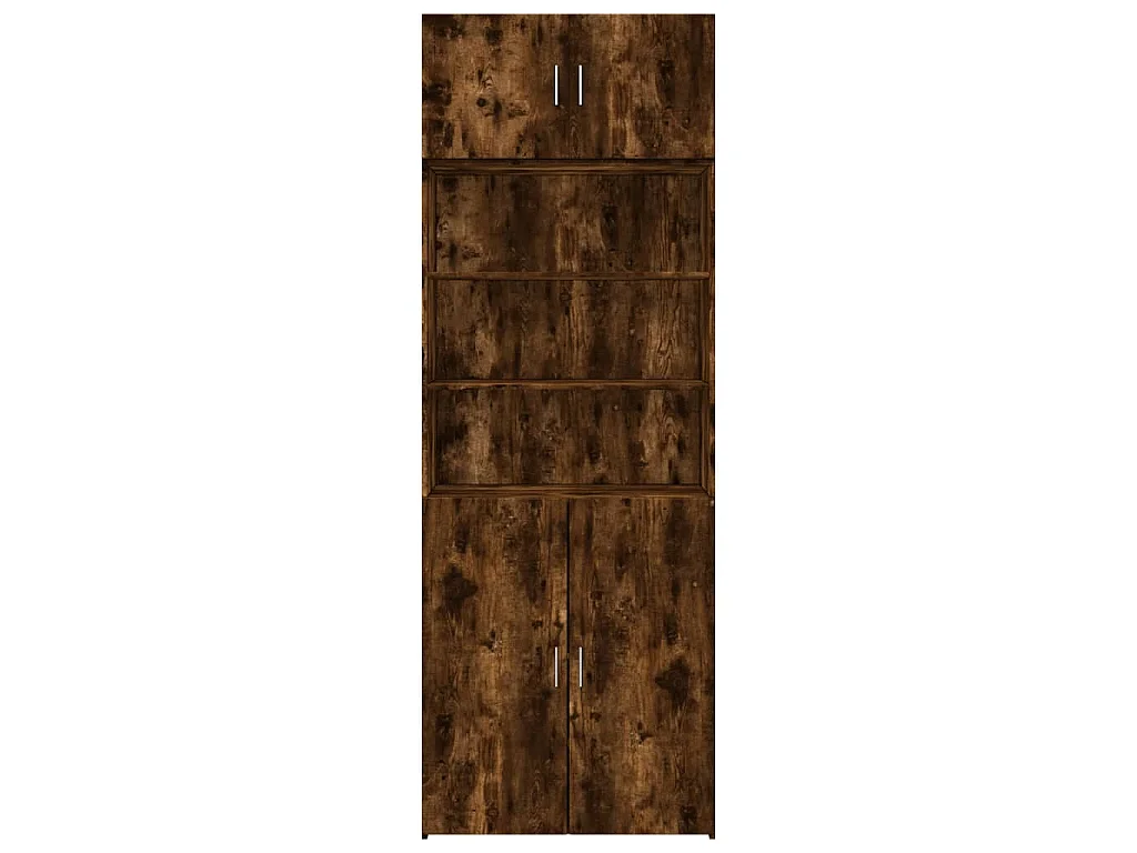 Armoire de rangement chêne fumé 80x42,5x225cm bois d'ingénierie