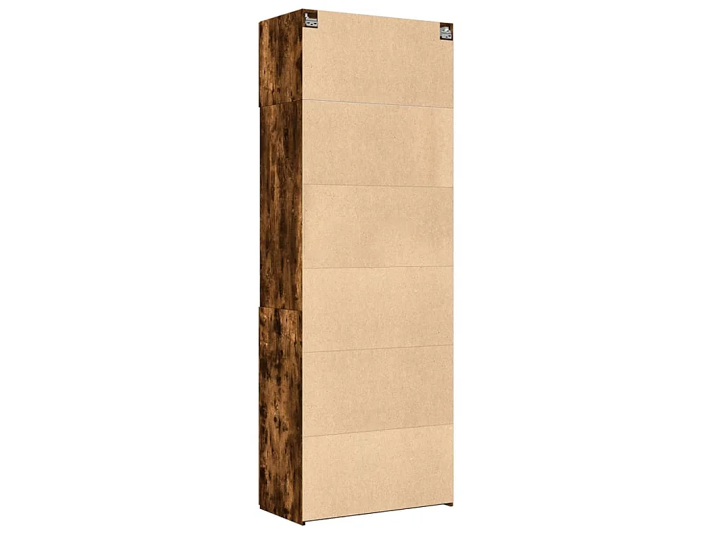 Armoire de rangement chêne fumé 80x42,5x225cm bois d'ingénierie