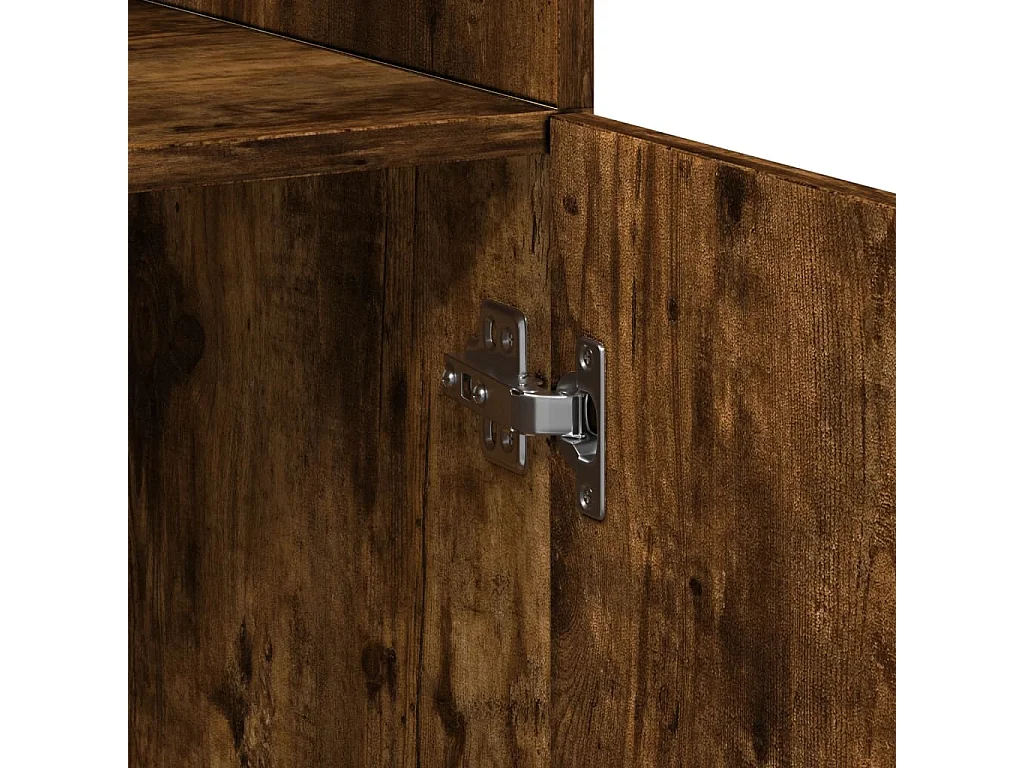Armoire de rangement chêne fumé 80x42,5x225cm bois d'ingénierie