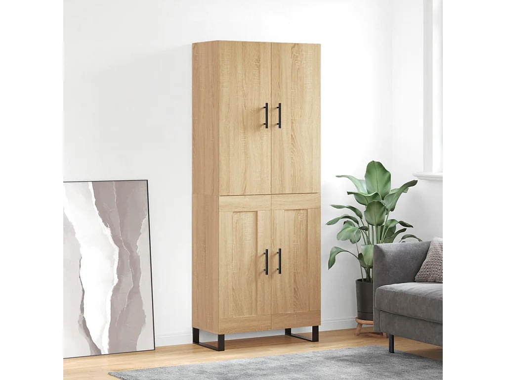Hoge kast 69,5x34x180 cm bewerkt hout sonoma eikenkleurig