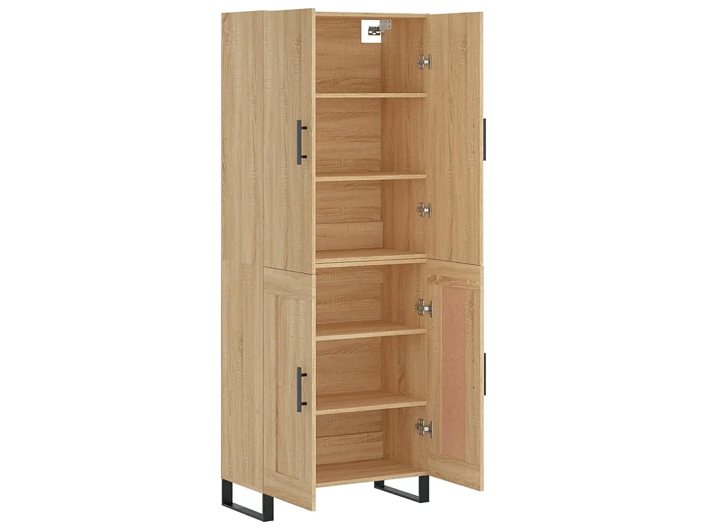 Hoge kast 69,5x34x180 cm bewerkt hout sonoma eikenkleurig