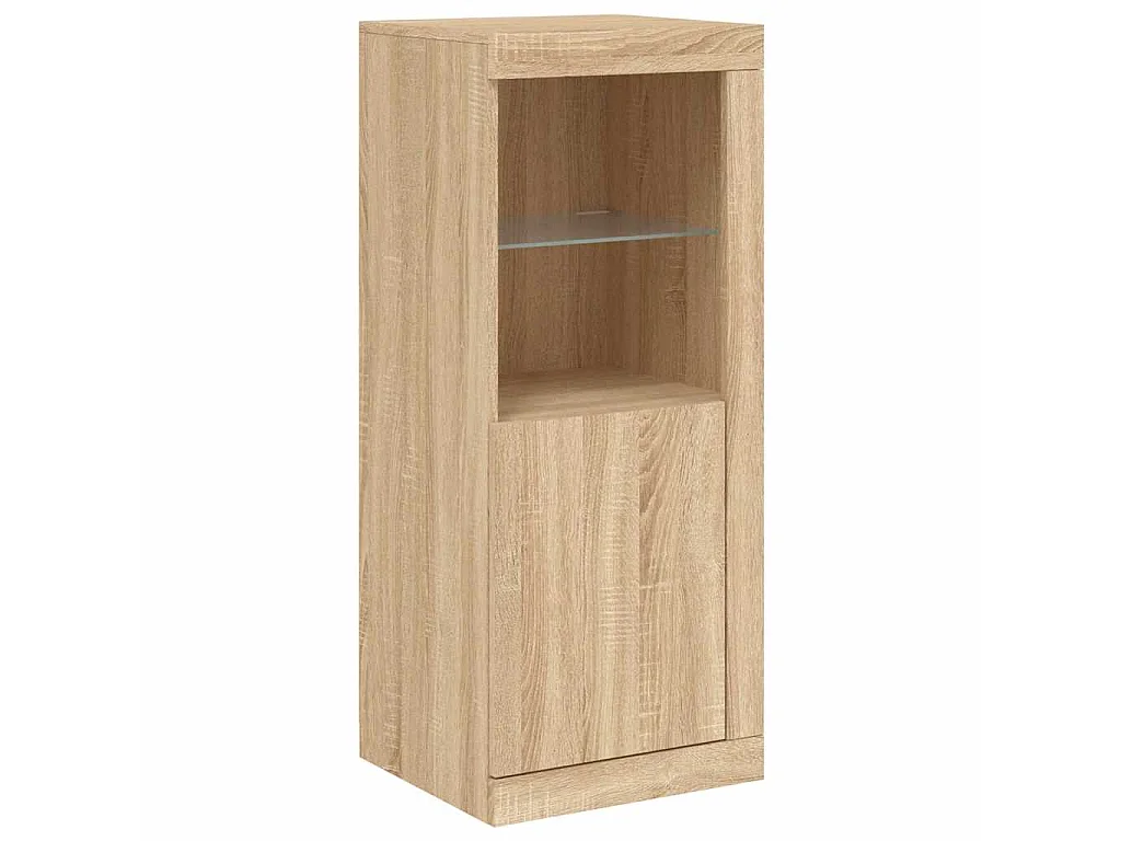 Buffets avec lumières LED 3 pcs chêne sonoma bois d'ingénierie