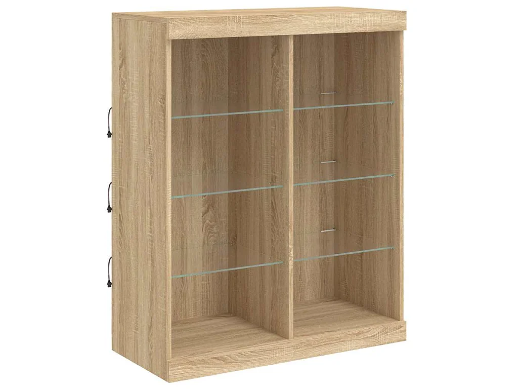 Buffets avec lumières LED 3 pcs chêne sonoma bois d'ingénierie