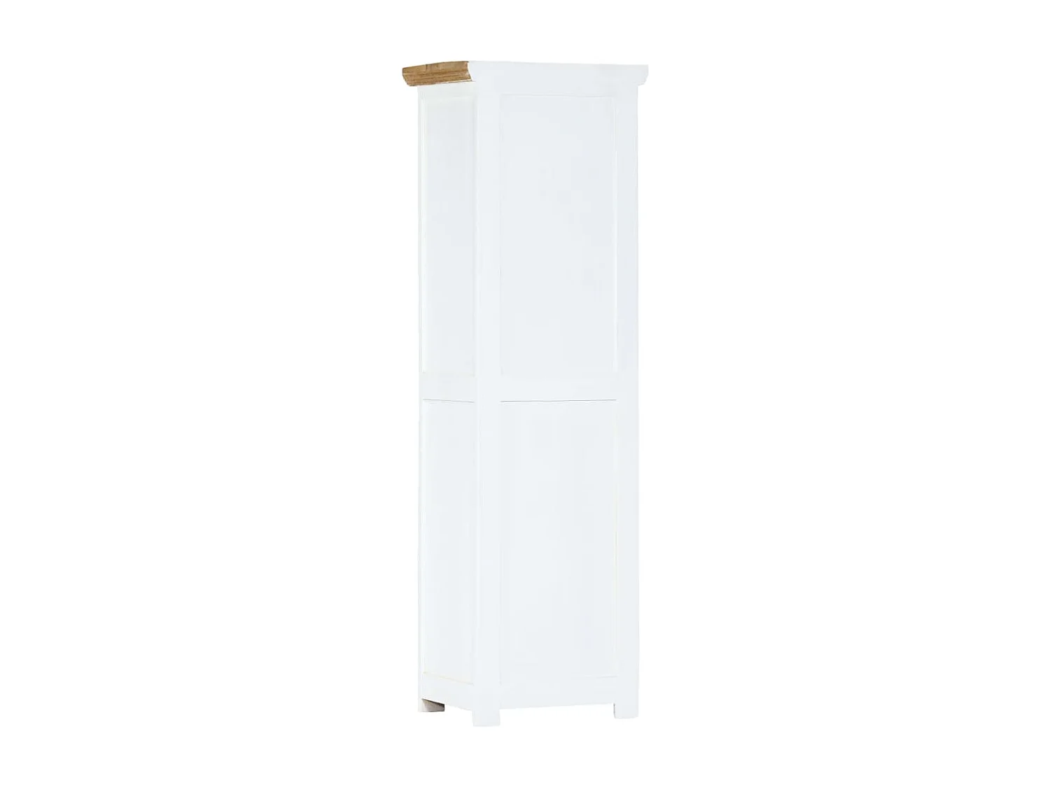 Highboard Weiß und Braun 40x30x128 cm Massivholz Mango